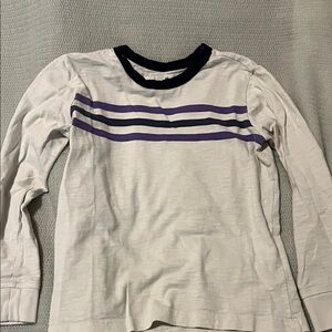 Primary Long Sleeve Shirt with White and Purple Stripes
